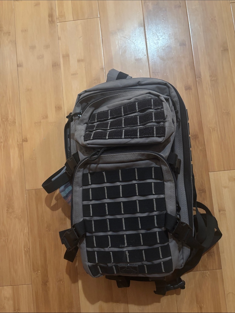 Men's Tactical Gray Backpack with MOLLE Grid